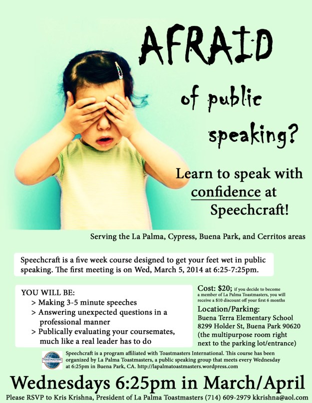 Speechcraft flyer- La Palma Toastmasters